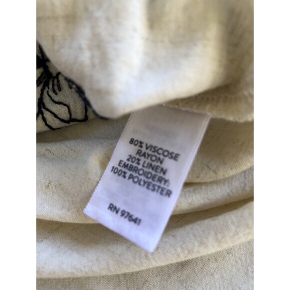 J. Jill Linen Blend Botanical Gardens Embroidered Top Size XL - Picture 9 of 10